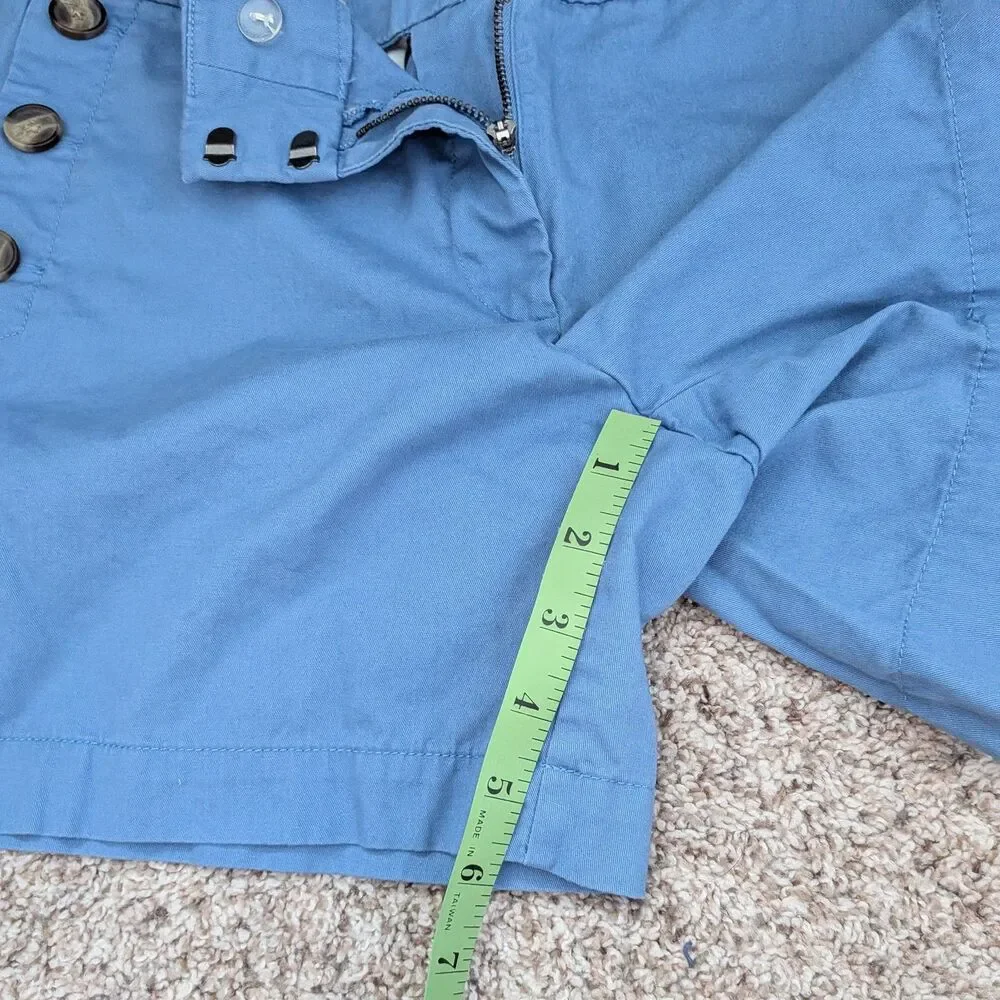 LOFT Blue Sailor Cotton Shorts Women's 8 Nautical Coastal Beachy Summer